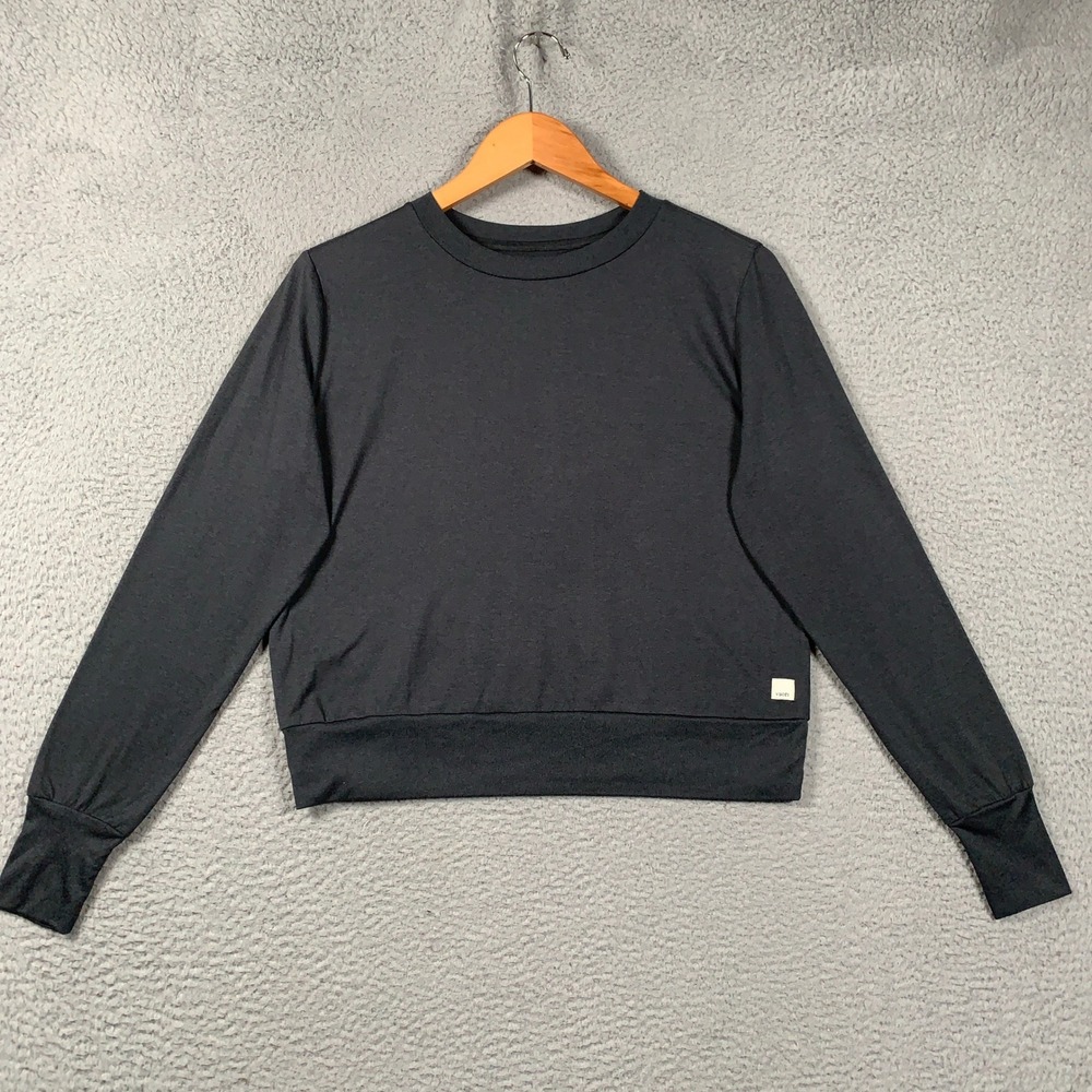 Vuori Crew Sweatshirt Women's Large L Charcoal Grey Athletic Lounge Pullover
